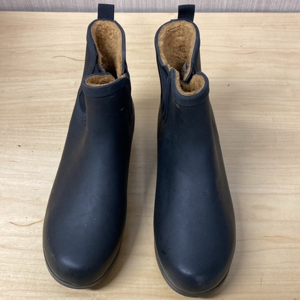 Chooka fur lined black rubber rain booties women’s Size 10 - Picture 4 of 7
